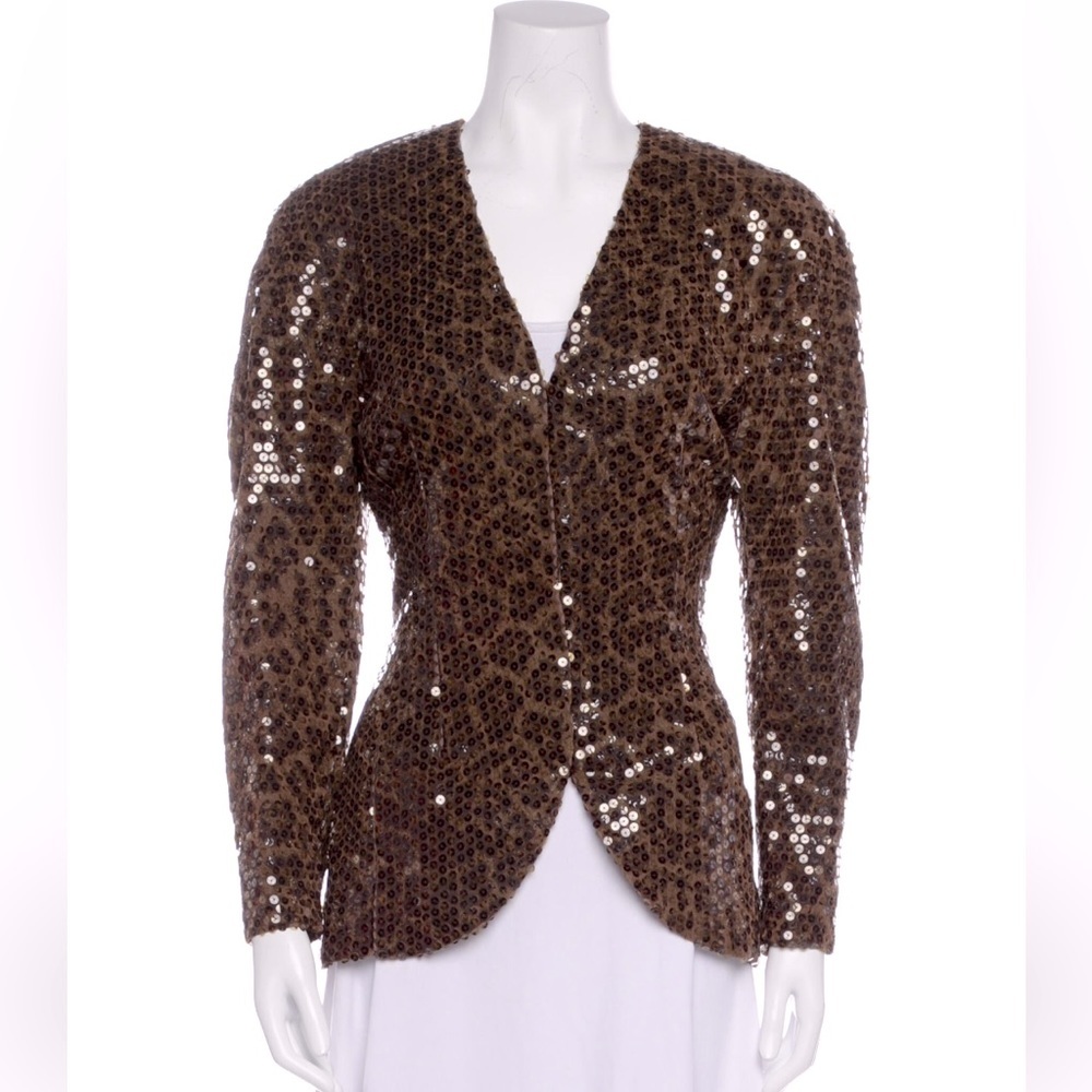 DIOR Sequin Animal Print Shimmer Vintage Blazer Jacket New 8
